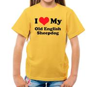 I Love My Old English Cane da Pastore - T-Shirt - Animali Cagnolino Capo