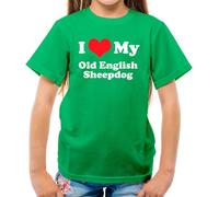 I Love My Old English Cane da Pastore - T-Shirt - Animali Cagnolino Capo