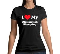 I Love My Old English Cane da Pastore - T-Shirt - Animali Cagnolino Owner Lover,