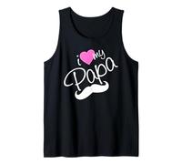 I Love My Papa Funny Father Dad Daddy Cuore e Baffi Canotta