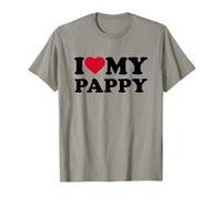 I Love My Pappy Heart Grandpa Family Maglietta