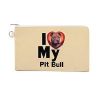 I Love My Pit Bull Portamonete Carino Change Pouch Portafoglio Pochette con Zip, Stile:, Taglia unica