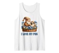 I Love My Pug Grandpa Gnome For Gardening Mom And Pug Owner Canotta