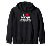 I Love My Quarterback QB Funny Offensive Line Football OL Felpa con Cappuccio