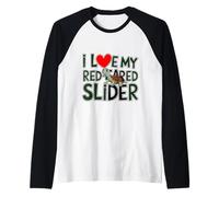 I Love My Red Eared Slider carino per tartarughe mamme papà novità Maglia con Maniche Raglan