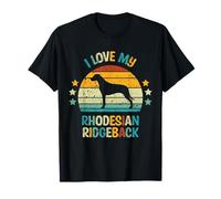 I Love My Rhodesian Ridgeback - Silhouette Retro Tramonto Maglietta