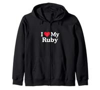I Love My Ruby Cuore Rubino Felpa con Cappuccio