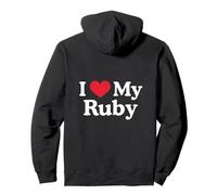 I Love My Ruby Cuore Rubino Felpa con Cappuccio
