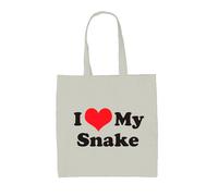 I Love My Serpente - Borsa Tote IN Tela - Animali Pitone Rettile Proprietario