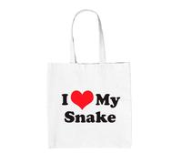 I Love My Serpente - Borsa Tote IN Tela - Animali Pitone Rettile Proprietario