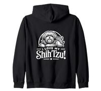I LOVE MY SHIH TZU! Lap Dog Giocoso Affettuoso Razza fedele Felpa con Cappuccio
