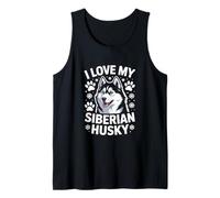 I Love My Siberian Husky Paw Prints Fiocchi di neve Canotta