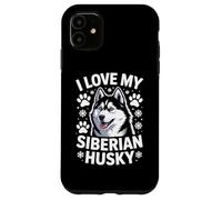 I Love My Siberian Husky Paw Prints Fiocchi di neve Custodia per iPhone 11