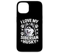 I Love My Siberian Husky Paw Prints Fiocchi di neve Custodia per iPhone 13