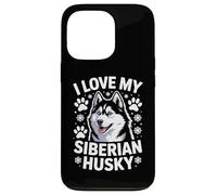 I Love My Siberian Husky Paw Prints Fiocchi di neve Custodia per iPhone 13 Pro