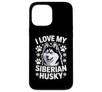I Love My Siberian Husky Paw Prints Fiocchi di neve Custodia per iPhone 13 Pro Max