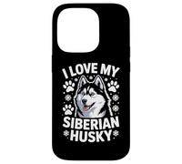 I Love My Siberian Husky Paw Prints Fiocchi di neve Custodia per iPhone 14 Pro