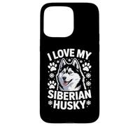 I Love My Siberian Husky Paw Prints Fiocchi di neve Custodia per iPhone 15 Pro Max