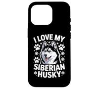 I Love My Siberian Husky Paw Prints Fiocchi di neve Custodia per iPhone 16 Pro