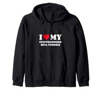 I Love My Staffordshire Bull Terrier Cane Cuore Amore Felpa con Cappuccio