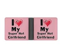 I Love My Super Hot Girlfriend Portafoglio a due ante in pelle sottile porta carte di credito carino, Stile:, Taglia unica