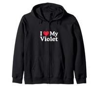 I Love My Violet Heart Viola Love Viola Felpa con Cappuccio