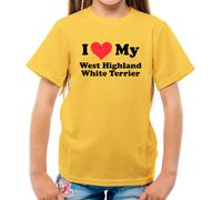 I Love My West Highland Bianco Terrier - T-Shirt - Westie Love Cane Dogs