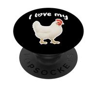 I Love My White Livhorn Chicken PopSockets PopGrip Adesivo
