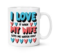 I Love My Wife Golf 284ml Tazza Valentines Anniversario Sarcasm Divertente