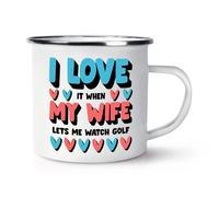 I Love My Wife Golf Smalto Tazza Valentines Anniversario Sarcasm Divertente