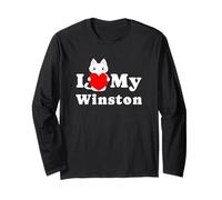 I Love My Winston - Amante dei Gatti Maglia a Manica
