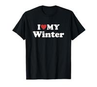 I Love My Winter Nome Coordinato Coppia Maglietta
