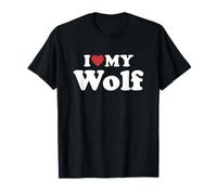 I Love My Wolf Nome Coordinato Coppia Maglietta