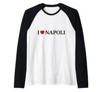 I Love Napoli Italia Maglia con Maniche Raglan