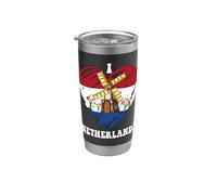 I Love Netherlands Amsterdam, bandiera olandese Pride con grafica a cuore Bicchiere termico in acciaio inox doppia parete
