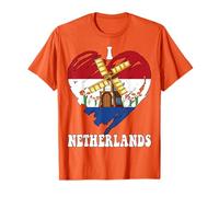 I Love Netherlands Amsterdam, bandiera olandese Pride con grafica a cuore Maglietta