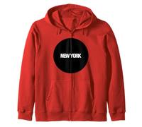 I Love New York City, New York in Black Circle Illustration Felpa con Cappuccio