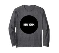 I Love New York City, New York in Black Circle Illustration Maglia a Manica