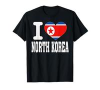 I Love North Corea Cuore Souvenir Lovers Pride Travel Maglietta