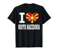 I Love North Macedonia Cuore Souvenir Lovers Pride Travel Maglietta