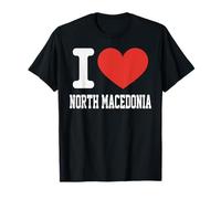 I Love North Macedonia Cuore Souvenir Lovers Pride Travel Maglietta