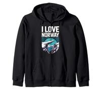 I Love Norway Adventure Scenic Design Felpa con Cappuccio