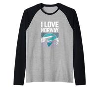 I Love Norway Adventure Scenic Design Maglia con Maniche Raglan