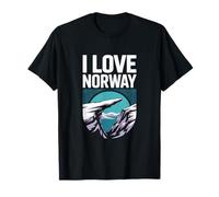 I Love Norway Adventure Scenic Design Maglietta