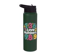 I Love Numbers Matematica Divertimento Colorato Conteggio Stainless Steel Insulated Water Bottle
