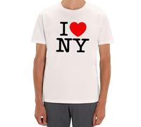 I Love NY New York City United States T-Shirt Art Uomo Donna Classic Urban tees, bianco, M
