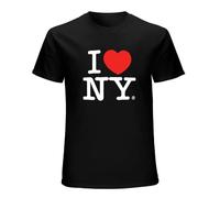 I Love NY New York Screen Print Heart Men S Short Sleeve T-Shirt Black S