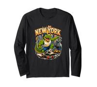 I Love NYC, New York Skateboarding Alligator Urban Cartoon Maglia a Manica