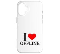 I Love Offline (Digital Detox) (Grafica a cuore) Custodia per iPhone 16