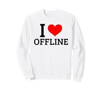 I Love Offline (Digital Detox) (Grafica a Cuore) Felpa